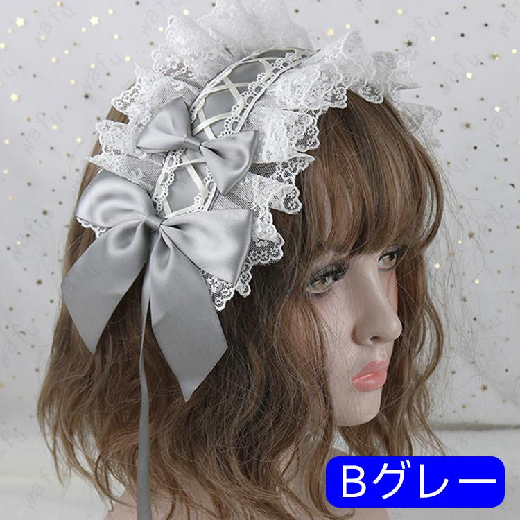 ロリータ カチューシャ (h122#) 当日発送 3type 20color ヘッドドレス