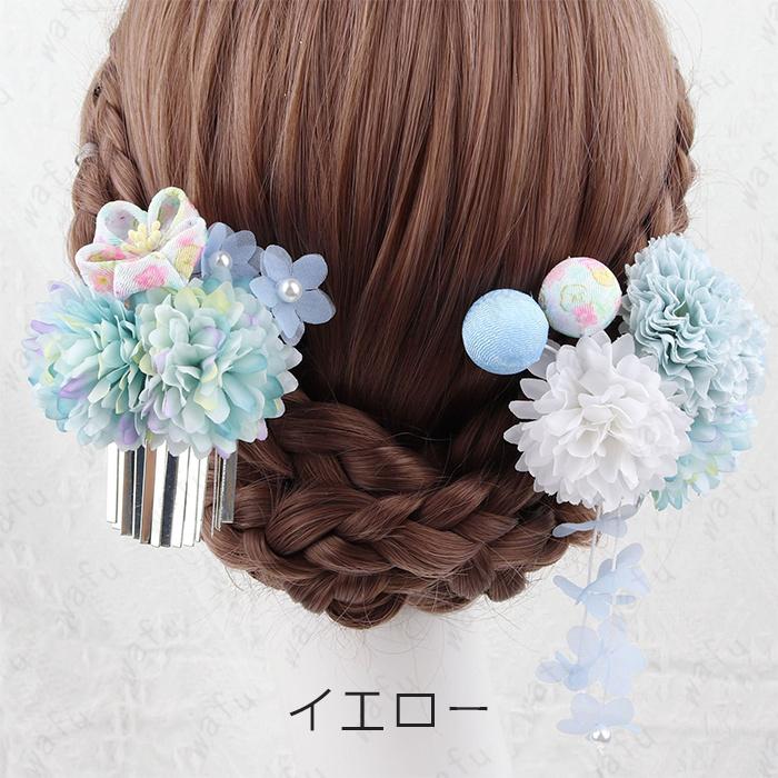 h28#髪飾り クリップ 当日発送 5color ヘッドドレス 花 浴衣 七五三