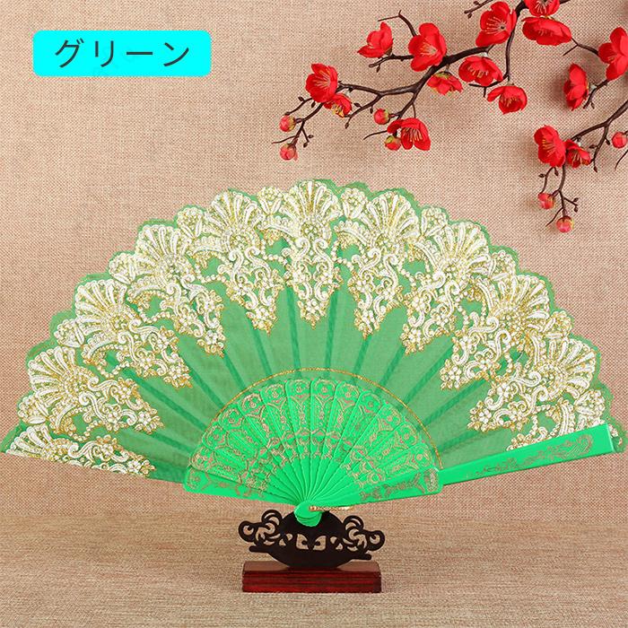 扇子 レディース 日本国内当日発送 11color レース コスプレ 中華風