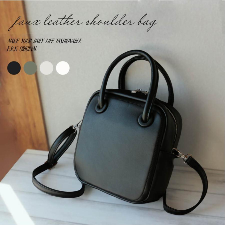 スクエアバッグ レディース 合皮 ボストン ミニ 2way ショルダーバッグ