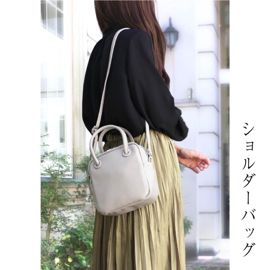 スクエアバッグ レディース 合皮 ボストン ミニ 2way ショルダーバッグ