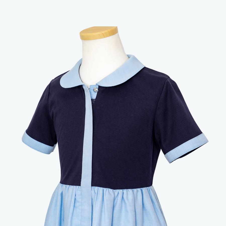 前ファスナーワンピース ブルー お受験服 前開き 切り替え お教室着 通学 通塾 学校訪問 お受験100 110 1 130 140 ブルー 裏地 Bg2101c お受験服の専門店ernie Essie 通販 Yahoo ショッピング