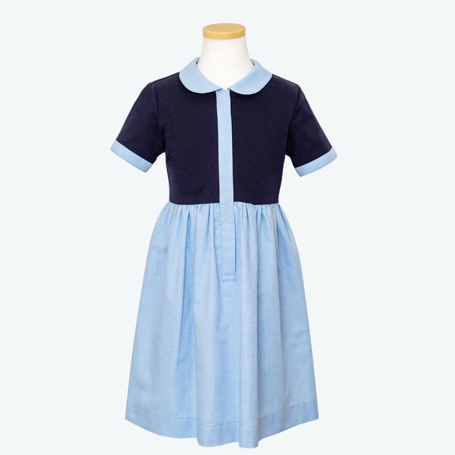 前ファスナーワンピース ブルー お受験服 前開き 切り替え お教室着 通学 通塾 学校訪問 お受験100 110 1 130 140 ブルー 裏地 Bg2101c お受験服の専門店ernie Essie 通販 Yahoo ショッピング