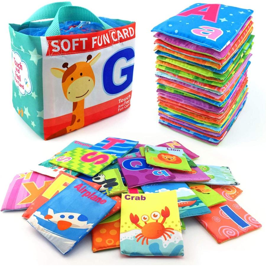 人気が高い ソフトアルファベットカード 26枚 布ストレージバッグ付き 赤ちゃん 幼児 子供向け Abc学習フラッシュカード 0 1 2 3歳の男の子 女の子に最適な早期教育玩具 知育玩具 Www Richsteen No