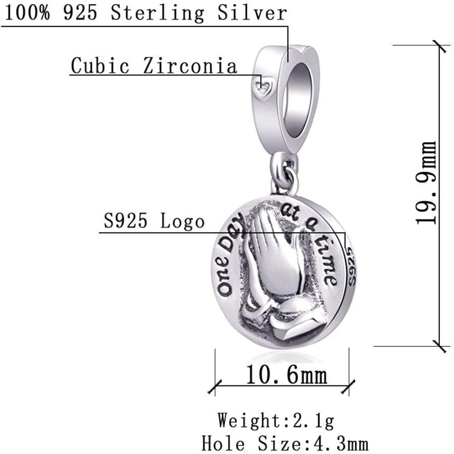 夏セール開催中 Max80 Off 祈る手チャーム 925スターリングシルバー 愛の祈り ダングル セレニティチェンジ勇気知恵チャーム パンドラスタイルブレスレットにフィット 母の日 感謝祭 その他レディースアクセサリー