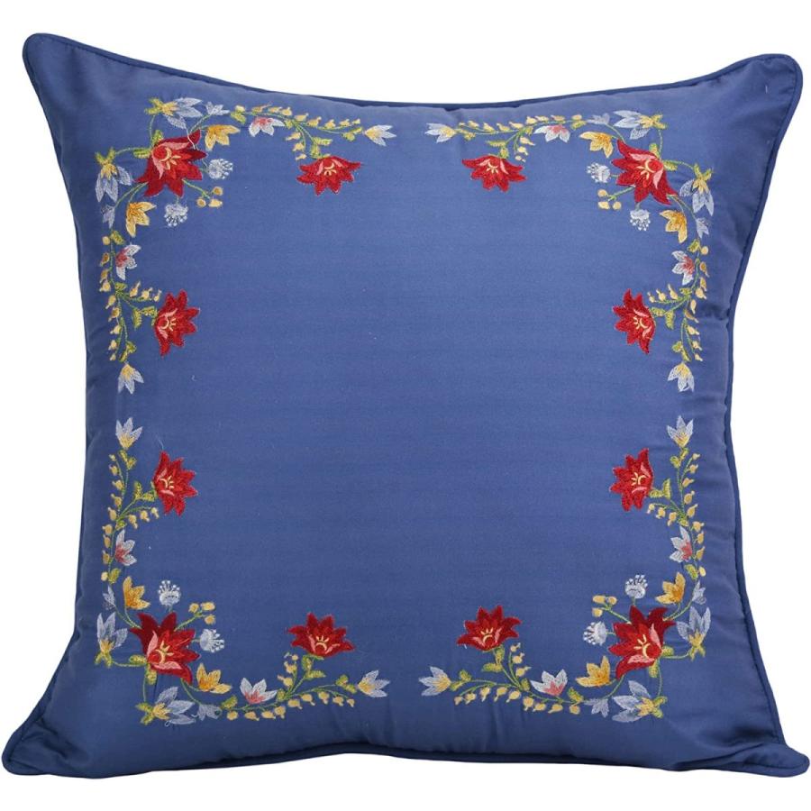 クリスマスファッション Pillow Throw - Square　並行輸入品 - Pattern Floral with Pillow Throw Decorative Traditional - Sharp Donna by Chesapeake その他キッチン、日用品、文具