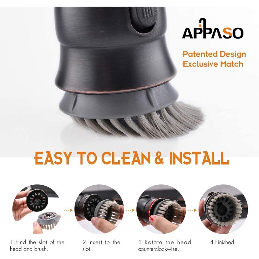 2022発売 APPASO Kitchen Faucet with Pull Down Sprayer and Brush 