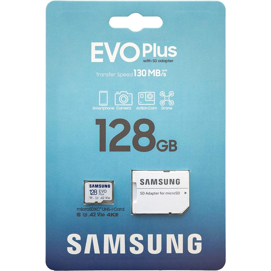 Samsung Evo Plus 128GB Micro SDXC メモリーカード クラス10 A2 UHS-I U3 Android携帯電話に対応  Galaxy A51 A50 A40 A30 (MB-MC128KA) バンドル Everything