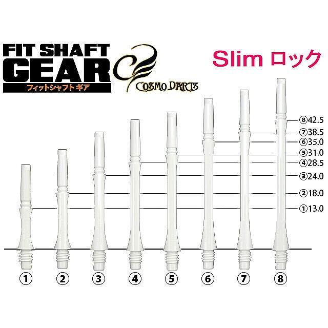 ダーツ シャフト フィットシャフト ギア スリムロック ホワイト : ER