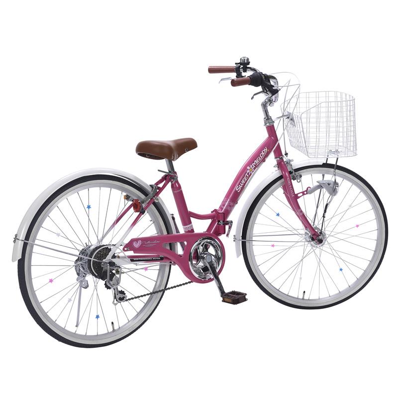 子供用自転車 24インチ M-804F S-MELODY 6段ギア オートライト : ER