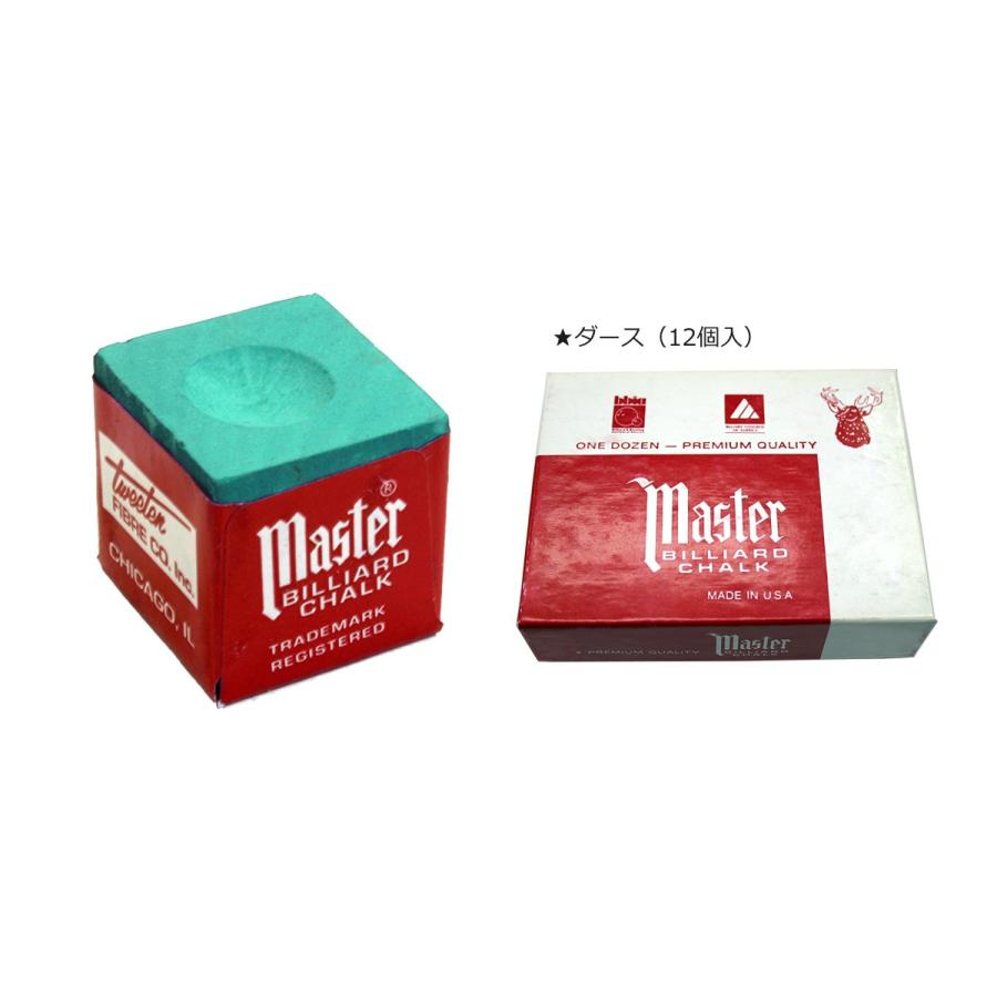 ビリヤード チョーク マスターチョーク エメラルド ダース(12個入