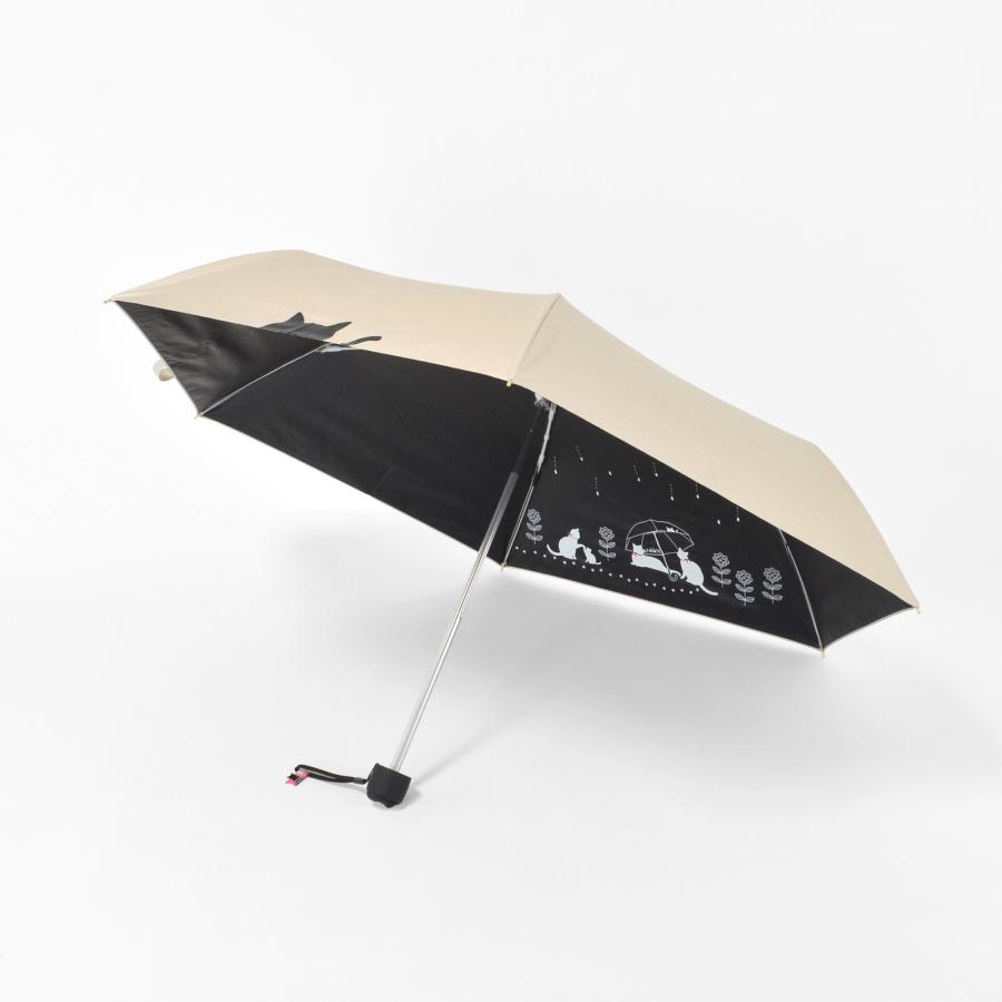 MKN 猫 傘 折りたたみ傘 日傘 黒コーティング 雨晴兼用 50cm 2026NEW