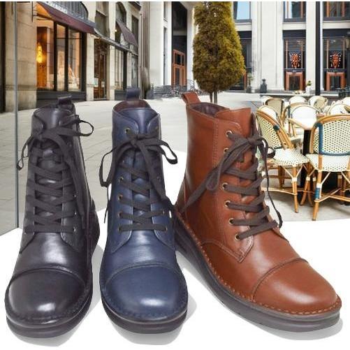 値下げ 天然皮革 編み上げブーツ ワークブーツ 本革 bon voyage ボン