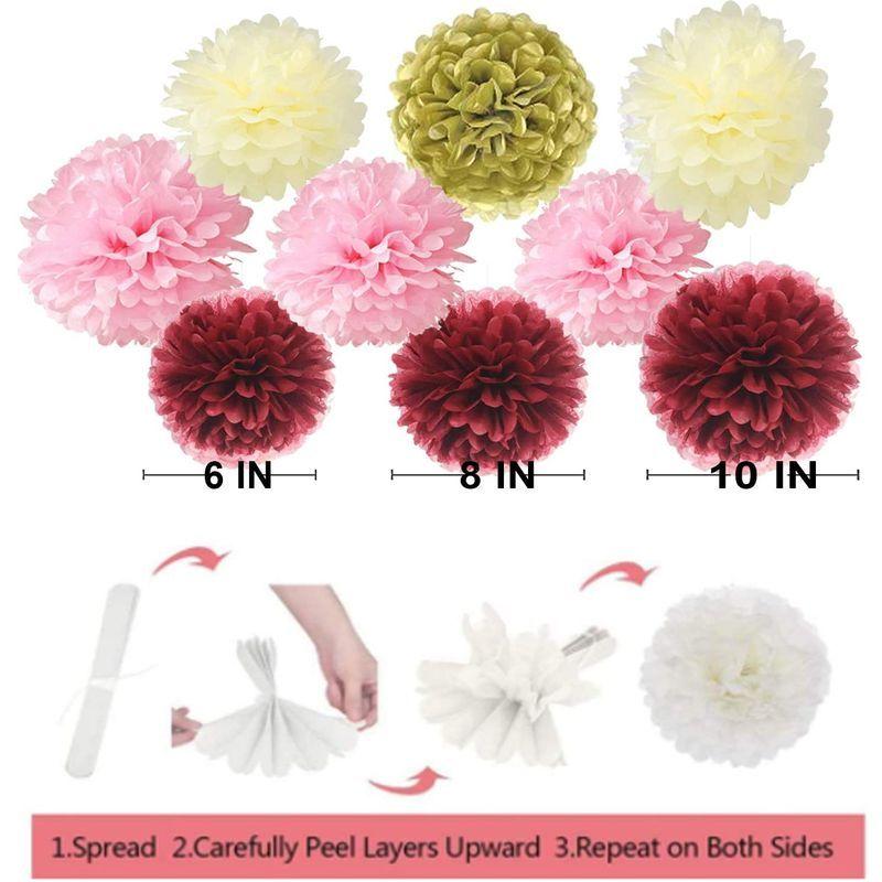 最新 ピンク パーティー飾り付けセット 誕生日 ワインレッド ゴールド き バナー Birthday Happy 紙花 フラワー ペーパーポンポン 室内装飾 Www Sustentec Com Br