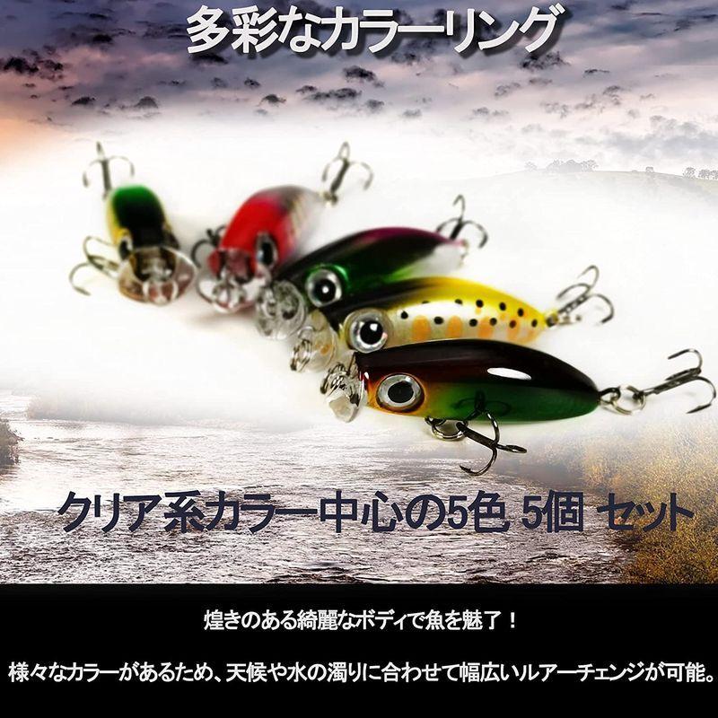 流行 小型のシンキングミノー 渓流 ルアー プラグ アジ メバル Vmsixvm 釣り 5色10色セット フロ フィッシングルアーセット リップ付 ジグミノー Www We Job Com