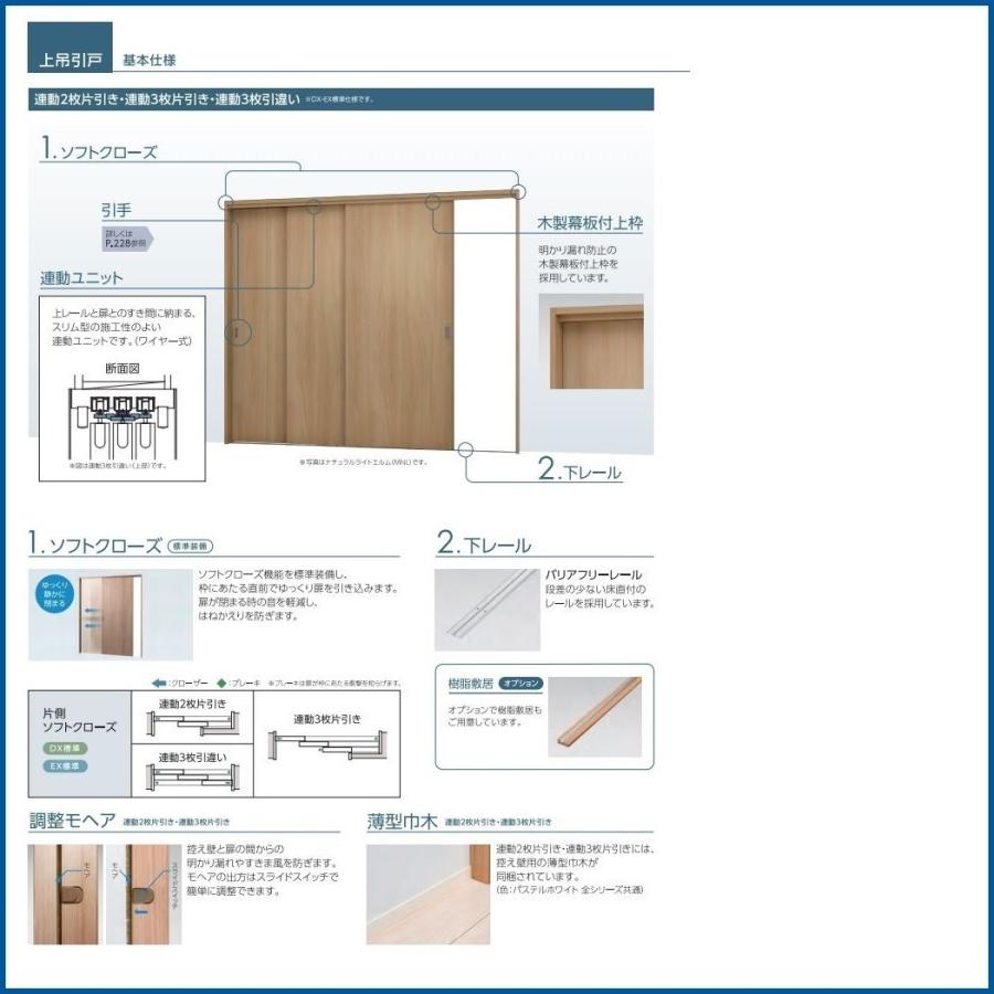 室内引き戸　ナスラック　室内建具　上吊り引き戸　3枚連動片引き（バリアフリーレール）　DX-B3 - 24