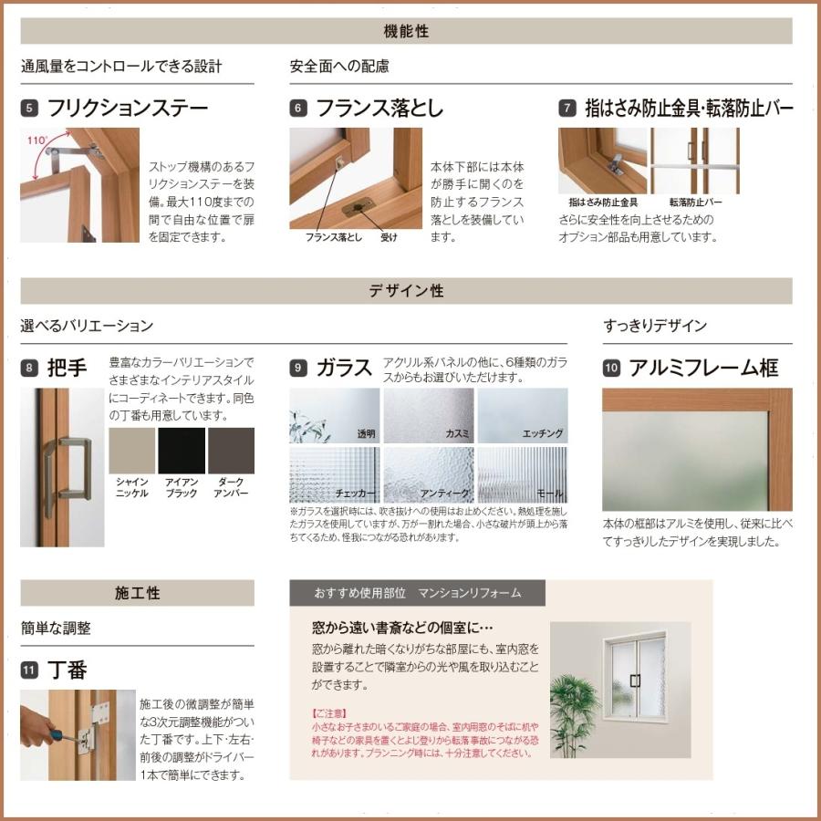 リクシル  ラシッサS室内用窓　両開き窓　ケーシング付枠　0709｜erutategu｜06