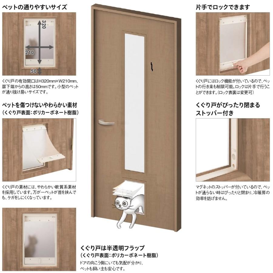 DAIKEN 片開きドア ペットドア 698 1992 ダイケン 大建 DAIKEN 大建工業 ダイケン ieria（イエリア）室内ドア ペットドア