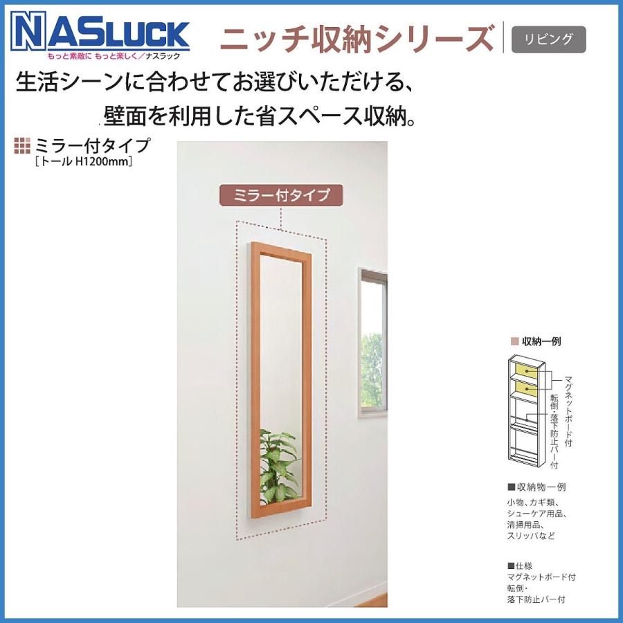 リビング　ナスラックニッチ収納シリーズ　リビング埋め込み・壁付け兼用　扉付タイプ(カウンター一体型）　ショート（H600）　　　_18