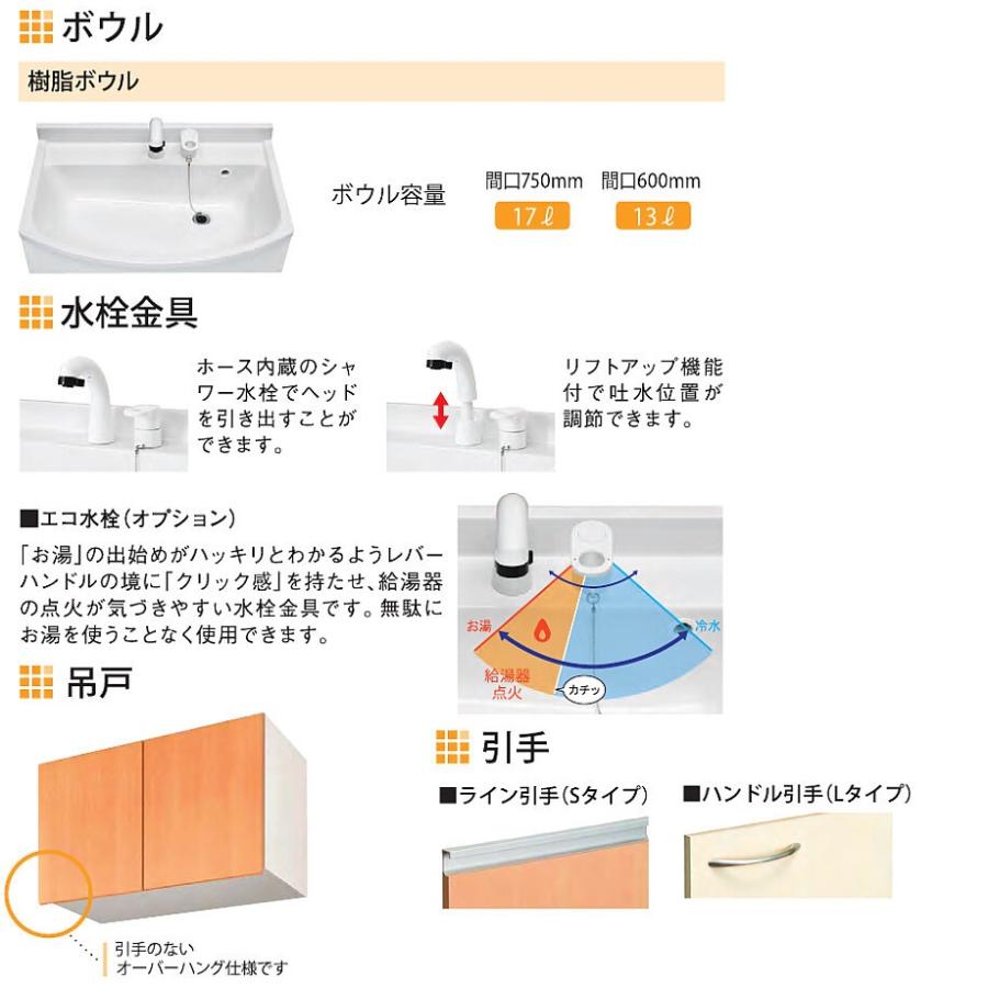 ナスラック洗面化粧台ベラーザ・ネオSタイプ 一面鏡W750 ナスラック洗面化粧台ベラーザ・ネオSタイプ 一面鏡W750