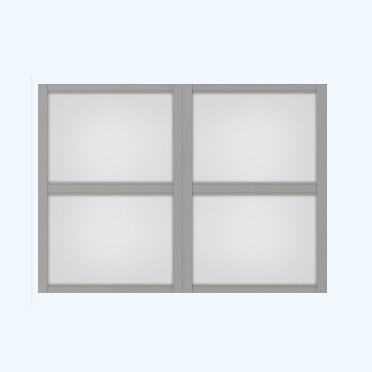 リクシル 室内用窓ラシッサS　デコマド　FIX窓・突出し窓　2列ｘ2段　窓台設置　両側壁納まり　片側オープン納まり_2