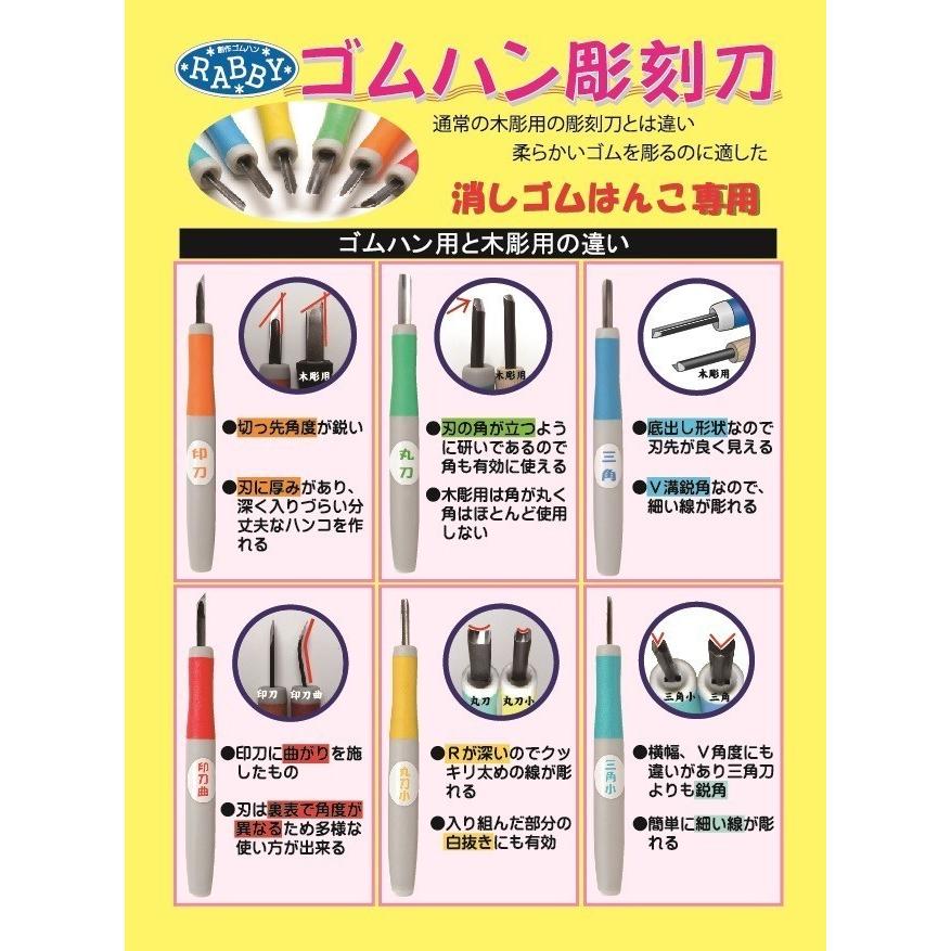 消しゴムはんこ 彫刻刀 RABBYゴムハン彫刻刀 印刀 |  | 05