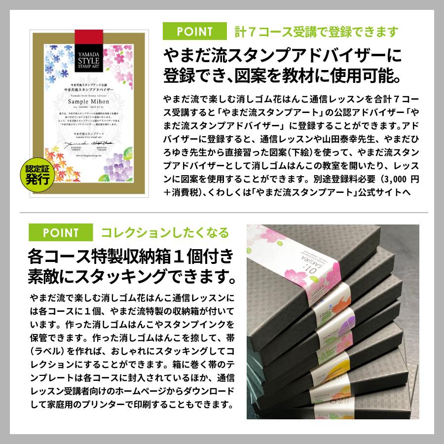 やまだ流で楽しむ消しゴム花はんこ「月コース」通信レッスン |  | 02