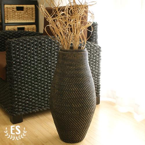 おしゃれ フラワーベース 大きい ラタン フラワーベース B ブラックウォッシュ 花瓶 バスケット アートプランツ アタ アジアン 雑貨 バリ 造花 和 Es Me02 01 アジアンインテリア Es Style 通販 Yahoo ショッピング