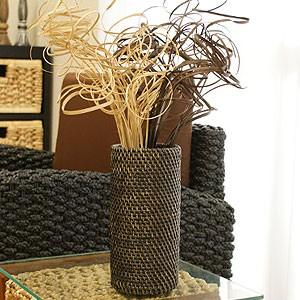 ラタン フラワーベース C ブラックウォッシュ おしゃれ 花瓶 フラワーベース 大きい 和風 藤 造花 アートプランツ アタ アジアン バリ Es Me02 02bk アジアンインテリア Es Style 通販 Yahoo ショッピング