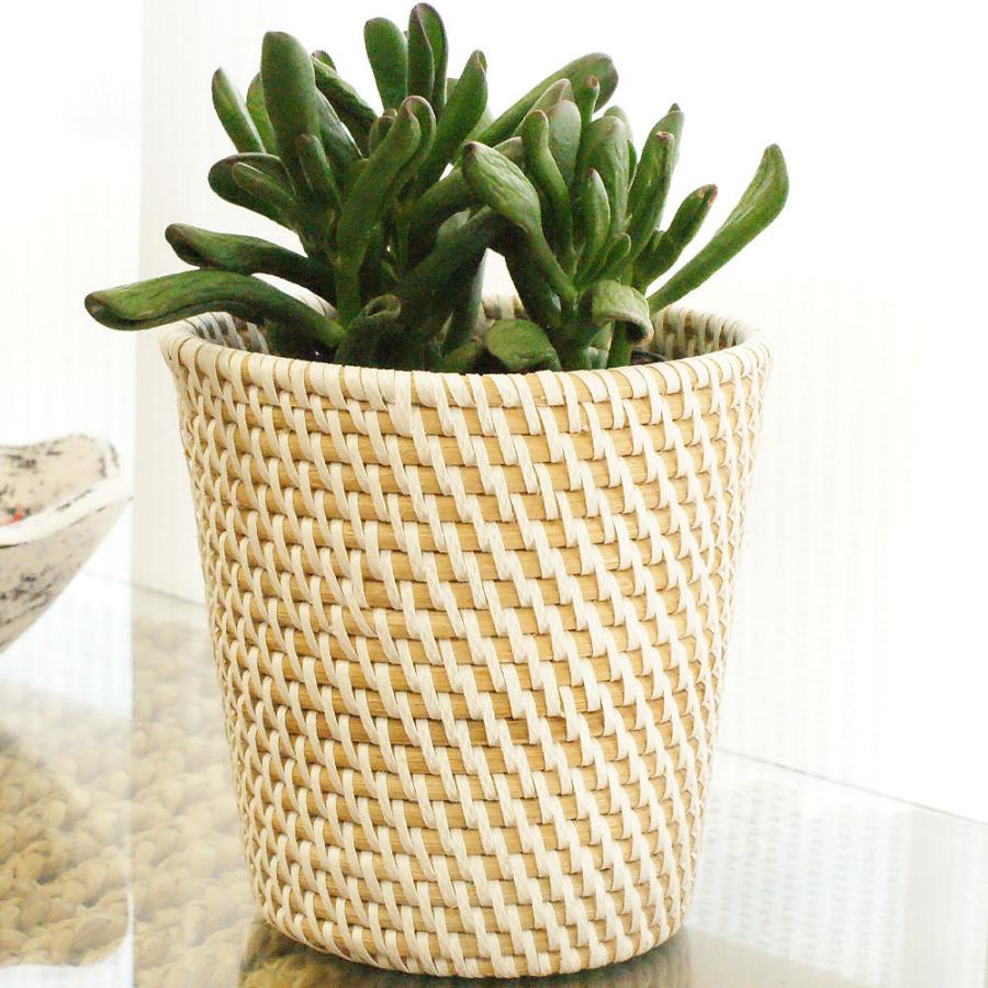 シンセティックラタン 鉢カバー Sサイズ ホワイト おしゃれ 鉢カバー 4号 3号 北欧 観葉植物 ラタン バスケット かご アジアン バリ インテリア Es Nf1810 06s Es Style 通販 Yahoo ショッピング