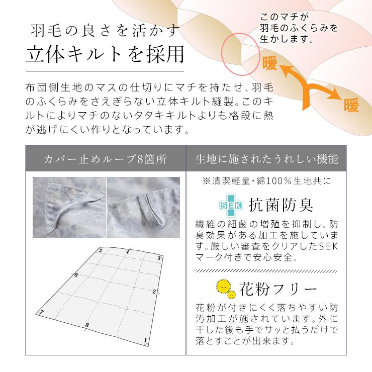 マザーグース 羽毛布団 シングル 布団カバー付 マザーホワイト マザーグース 羽毛布団 シングル 布団カバー付 マザーホワイト