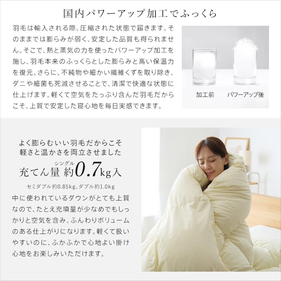 Living days 羽毛布団 合掛布団 ポーランド産ホワイトマザーグース 羽毛合掛け布団 マザーグース 羽毛 合掛け布団 ダブル マザーホワイト
