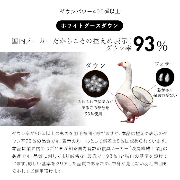 ハンガリーグース 羽毛肌掛け布団 ダウンケット グース 洗える ハンガリー産 ホワイトグースダウン93％ ウォッシャブル シングル 超長綿 羽毛布団 日本製_6