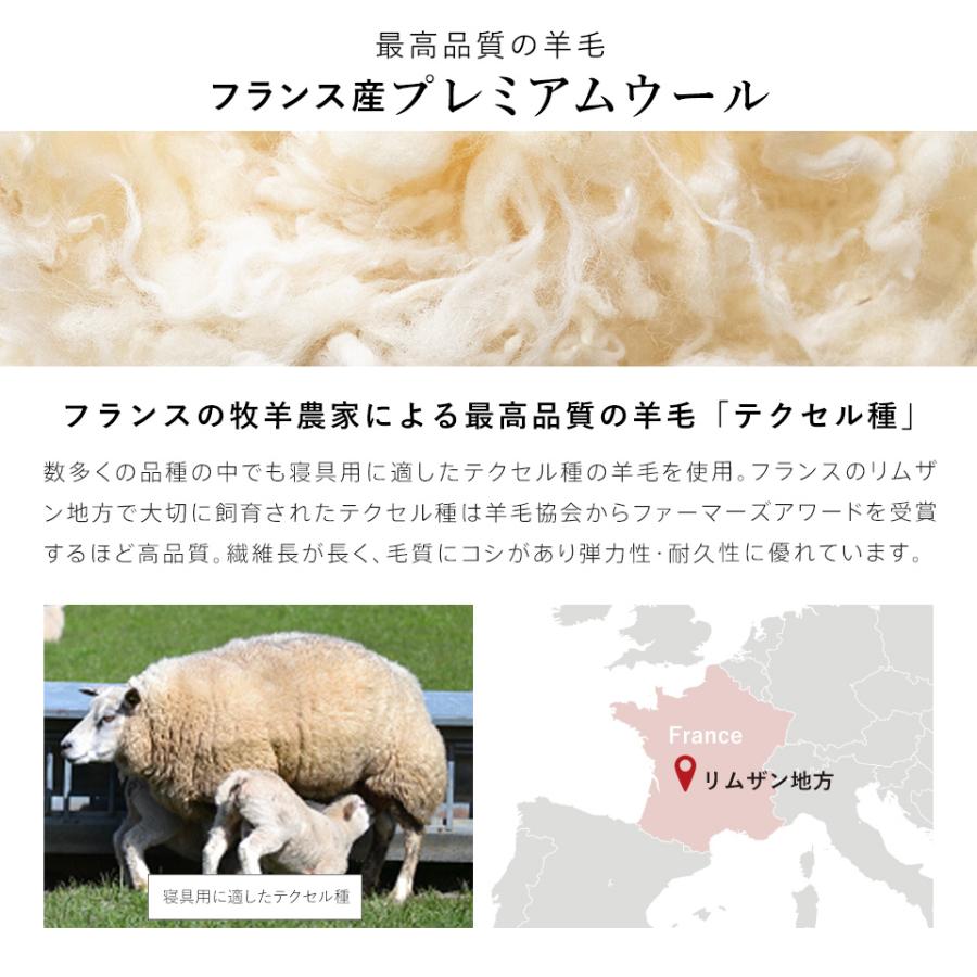 敷布団 シングル シングルロング 羊毛混 ウール 四層 敷き布団
