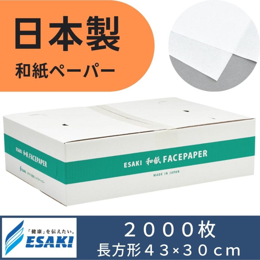 エサキ 和紙フェイスペーパー 日本製 【2000枚】 国産和紙 ピローシート まくらカバー 使い捨て 430mm×300mm