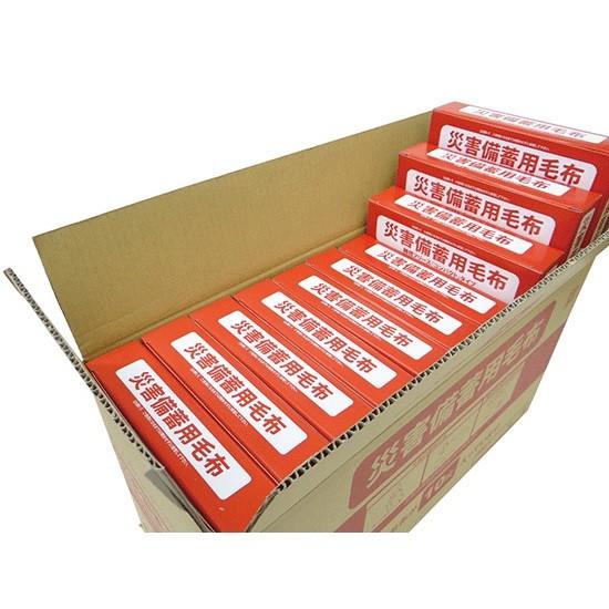 軽量コンパクト　1箱10枚入り　災害備蓄用フリース毛布 災害備蓄用毛布 難燃フリース 10枚入 個装ケース入り - 安心