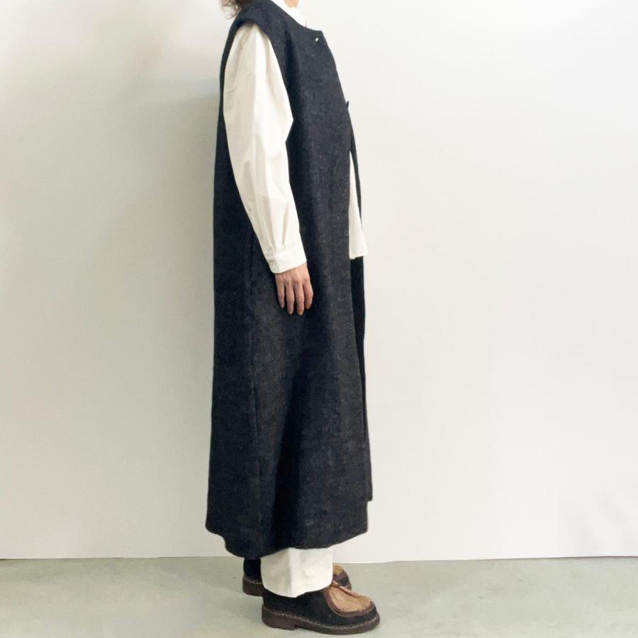 comm. arch.（コムアーチ） ジレ WOOL LINEN TWEED LONG GILLET ウール