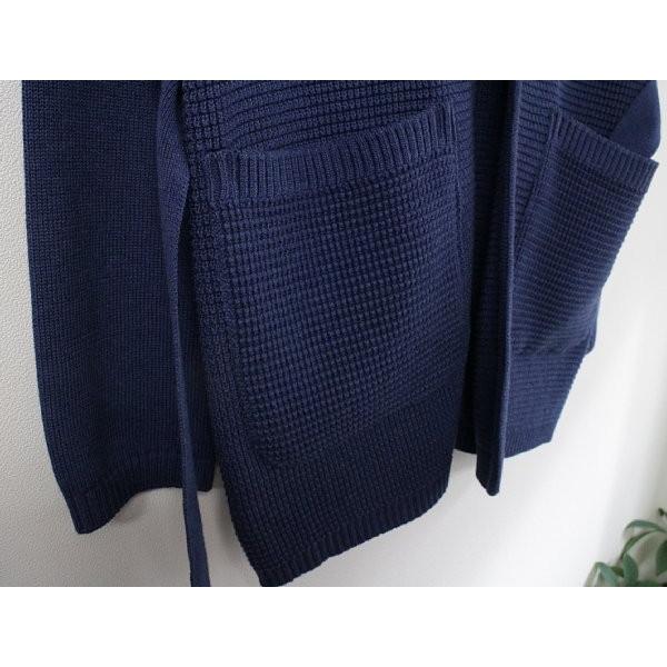 FUJITO フジト KNIT GOWN JACKET ニットガウンジャケット −NAVY メンズコットンニット fujitoknit