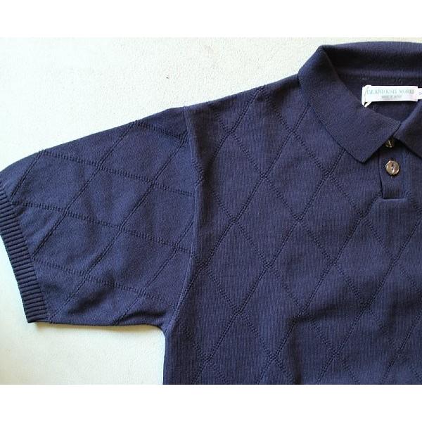 ISLAND KNIT WORKS （アイランドニットワークス）　RHOMBUS １０G　POLO　アーガイル半袖ポロシャツ　【メンズサイズ2】｜escargot-circus｜02