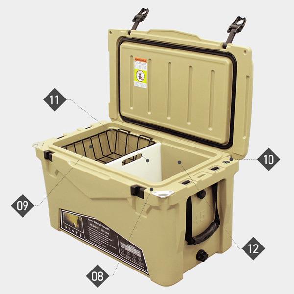 CL-04502 ハードクーラーボックス 45QT ArmyCamo(アーミーカモ) アウトドア キャンプ CL04502 「送料無料」_4