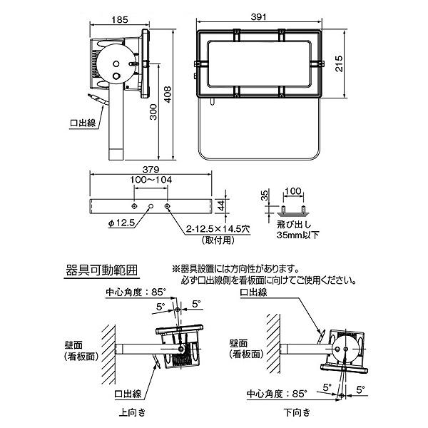 岩崎電気 LED サイン広告用 投光器 135W 屋外用 ECF13101/NSAN8 電源ユニット内蔵 レディオック フラッド アーバンビューダイレクト 照明 「送料無料」