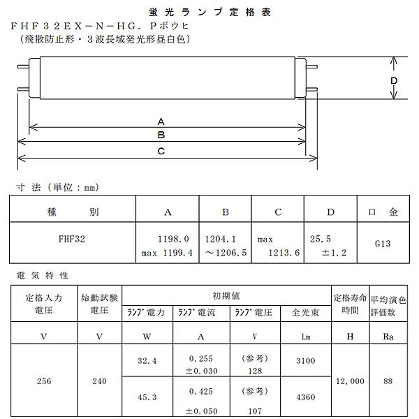 「送料無料」[10本セット] HotaluX ホタルクス FHF32EX-N-HG.P ライフルックNHG 飛散防止形 昼白色 Hf器具専用 32ワット 口金G13 FHF32EXNHP｜esco-lightec｜08