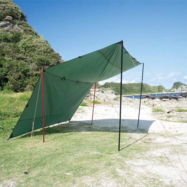 オリーブグリーン 三角形タープ ハトメ付き pegoo free tarp フリータープ 3.5m×3.5m 「送料無料」 : イーライン