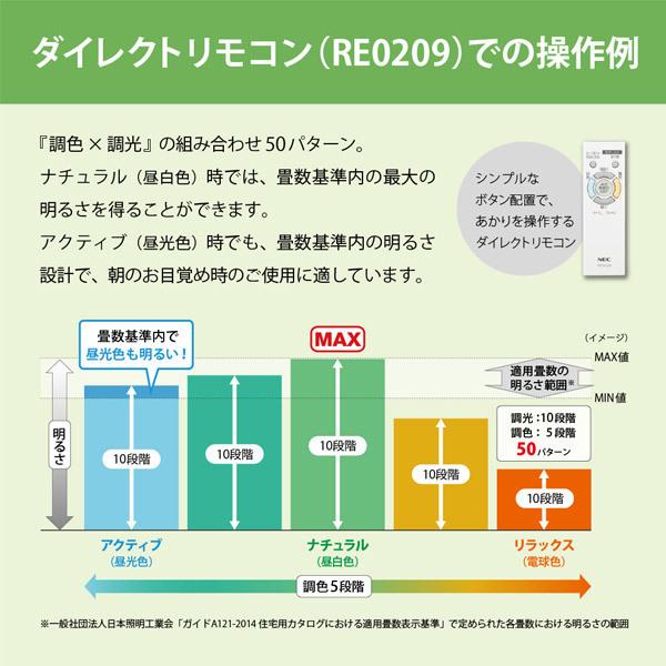 ホタルクス(NEC) HLDC08208 LEDシーリングライト 8畳 調色「3台まとめ買い」「送料無料」｜esco-lightec｜05
