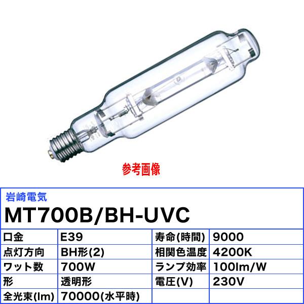「送料無料」岩崎 MT700B/BH-UVC メタルハライドランプ 700W 蛍光形 水平点灯 E39 MT700BBHUVCの画像