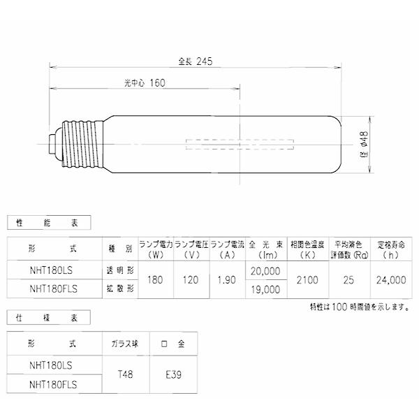 岩崎電気 「送料無料」岩崎 NHT180LS ナトリウムランプ 180W 岩崎電気 「送料無料」岩崎 NHT180LS ナトリウムランプ 180W