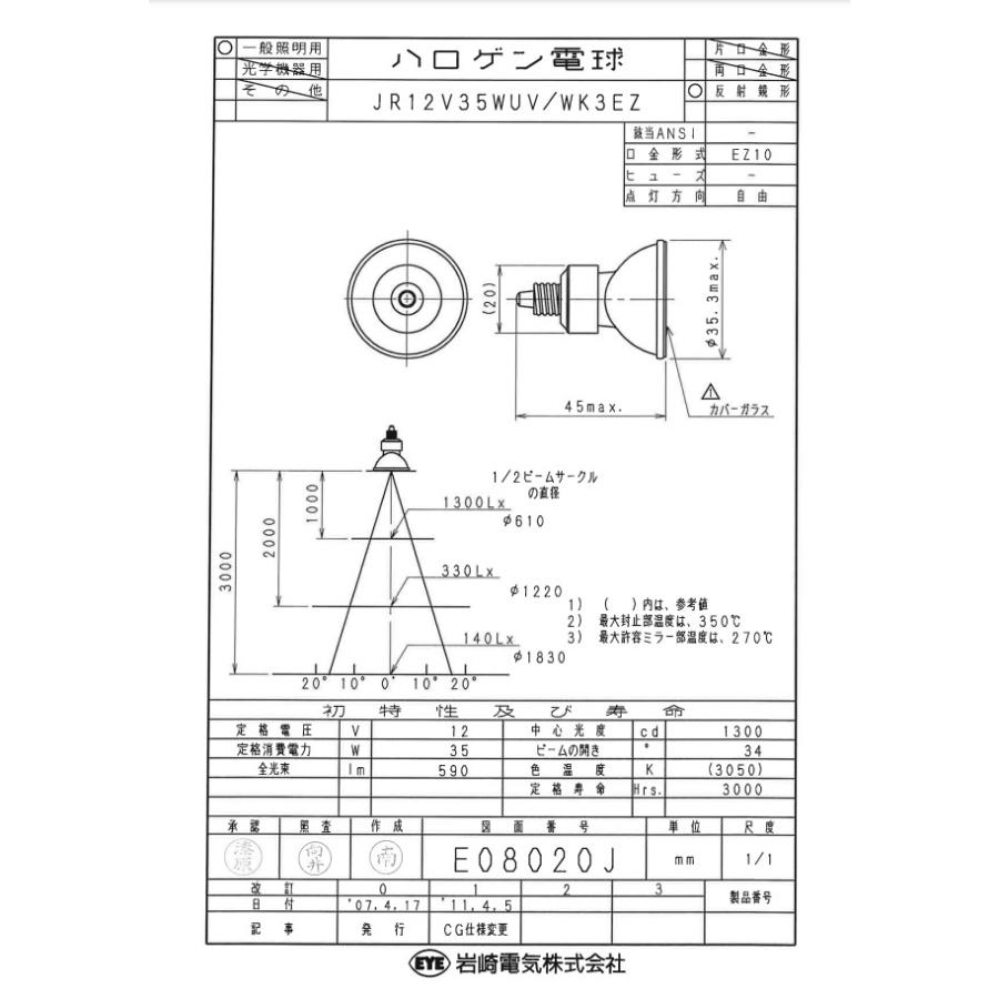 岩崎電気 ☆アイ ダイクロクールハロゲン 12V用 Φ35 JR-UV/K 岩崎電気 ☆アイ ダイクロクールハロゲン 12V用 Φ35 JR-UV/K