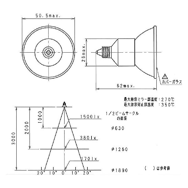 [20個セット] 岩崎 JDR110V50WUV/WK/H3/E11 長寿命 電球色 ハロゲンランプ 広角 75形 50W 110V アイダイクロクールハロゲンplus「送料無料」の画像
