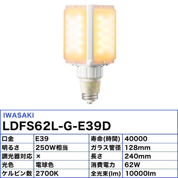 岩崎電気 岩崎 LDFS62L-G-E39D LED電球 E39 62W 電球色 LDFS62LGE39D