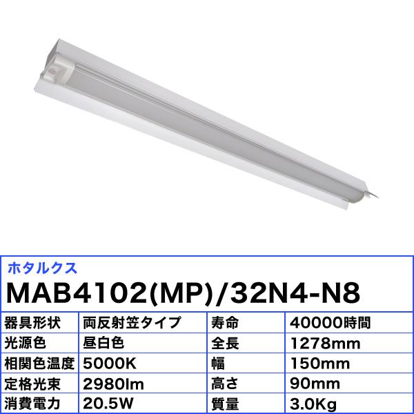 ホタルクス NEC MAB4102(MP)/32N4-N8 LEDベースライト 防雨 防湿 40形 両反射笠形 150mm幅 FHF32高出力 1灯相当 2980lm 昼白色「送料無料」_2